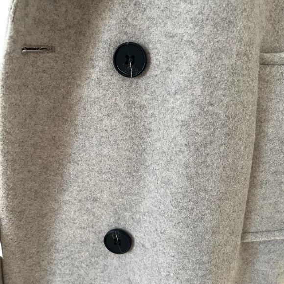 Chou Yatou oatmeal notch lapel double breasted peacoat overcoat size S - Picture 11 of 15